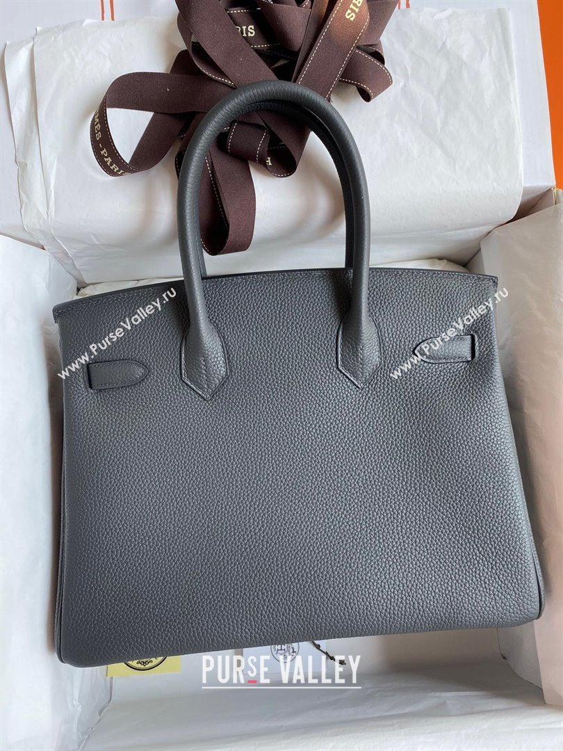 Hermes Birkin 30cm/35cm Bag in Original Togo Leather Iron grey/Pink Gold 2024 (Full Handmade) (XYA-24040921)