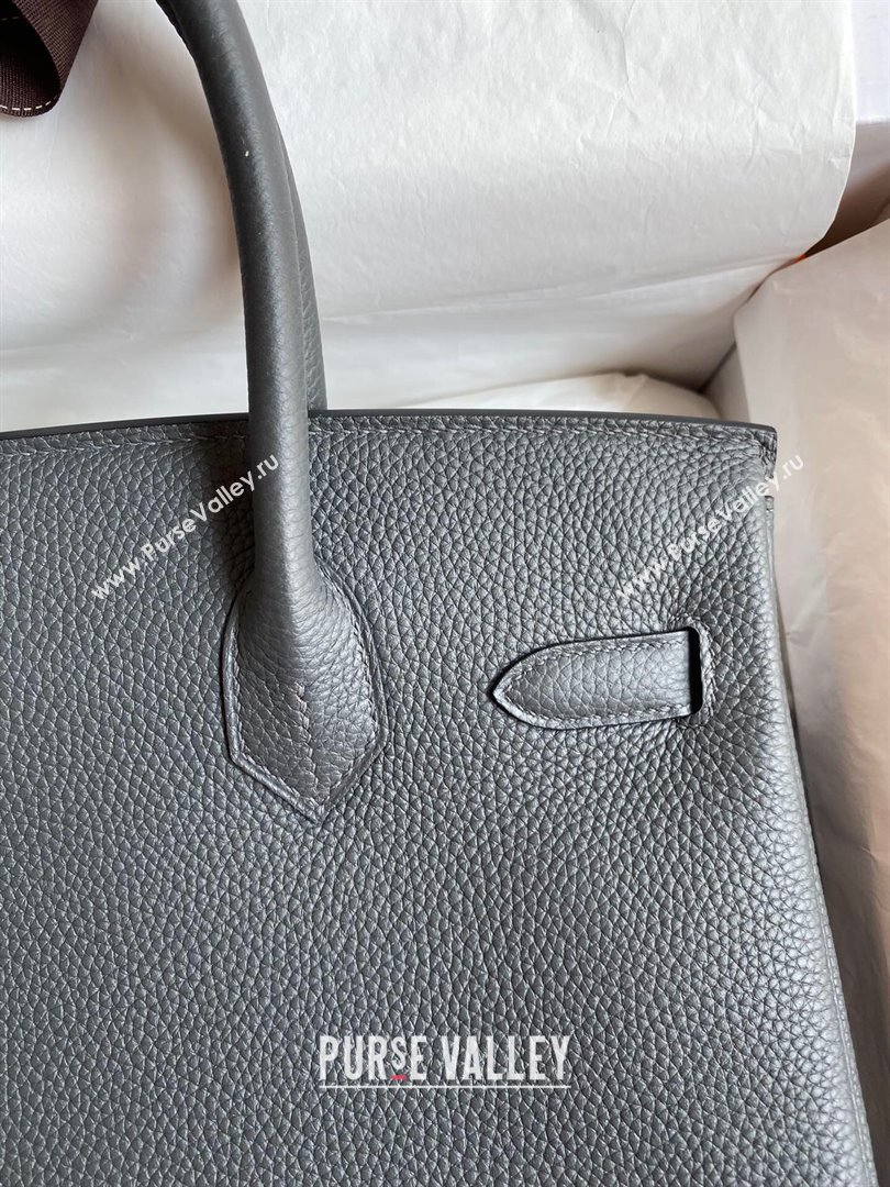 Hermes Birkin 30cm/35cm Bag in Original Togo Leather Iron grey/Pink Gold 2024 (Full Handmade) (XYA-24040921)
