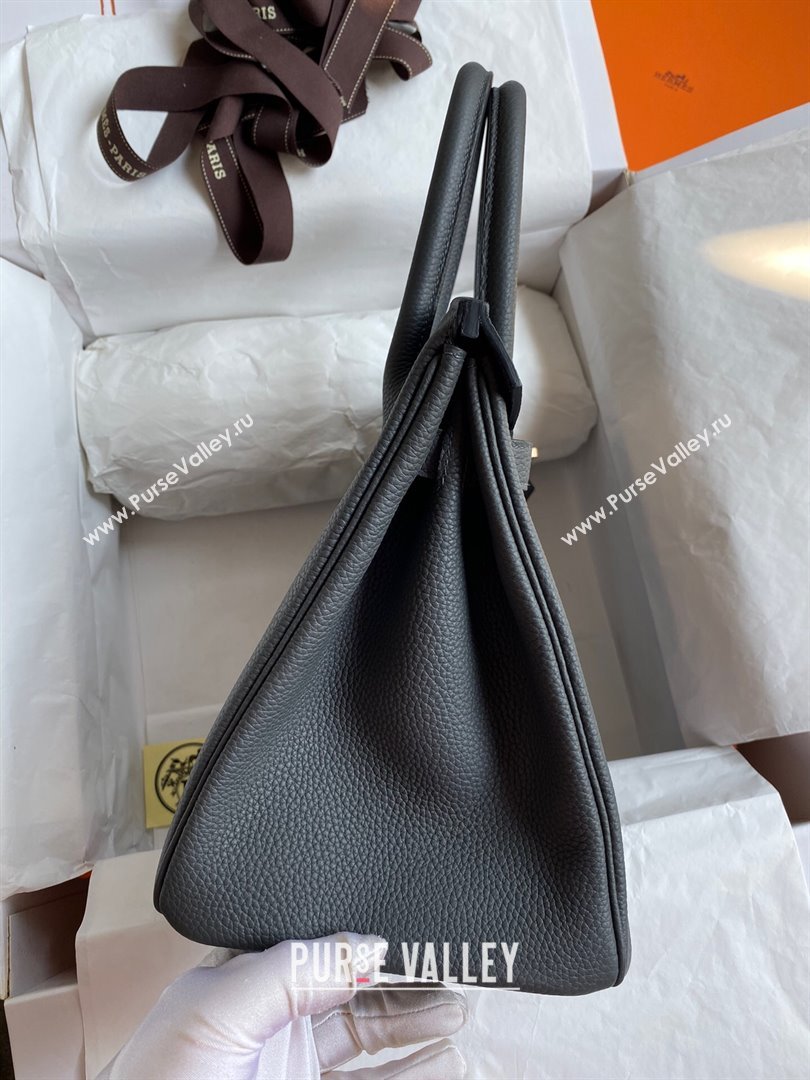 Hermes Birkin 30cm/35cm Bag in Original Togo Leather Iron grey/Pink Gold 2024 (Full Handmade) (XYA-24040921)