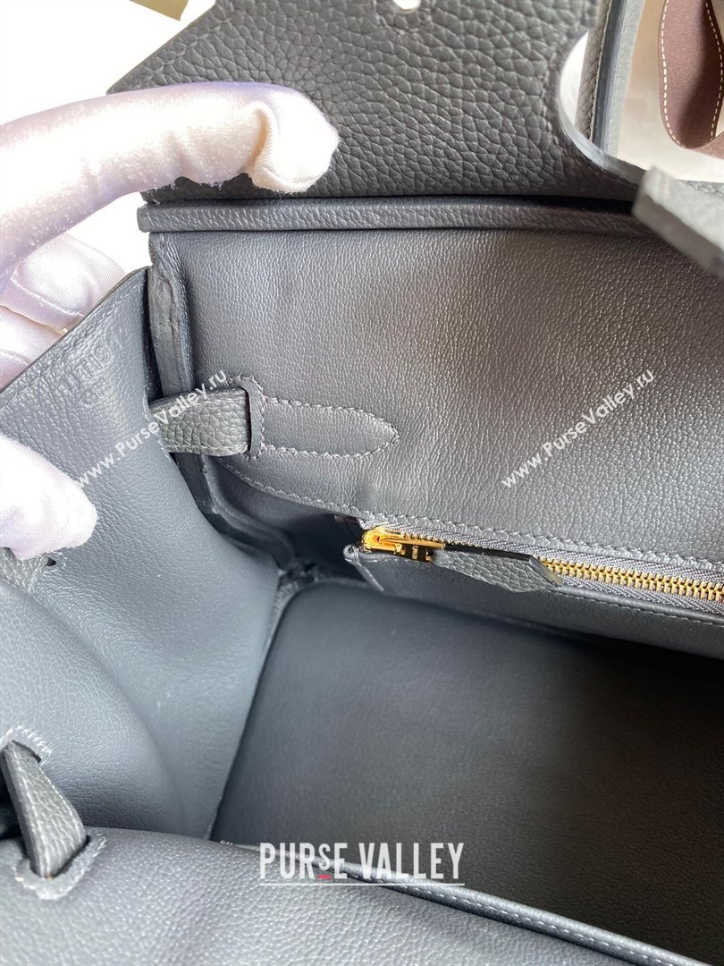 Hermes Birkin 30cm/35cm Bag in Original Togo Leather Iron grey/Pink Gold 2024 (Full Handmade) (XYA-24040921)
