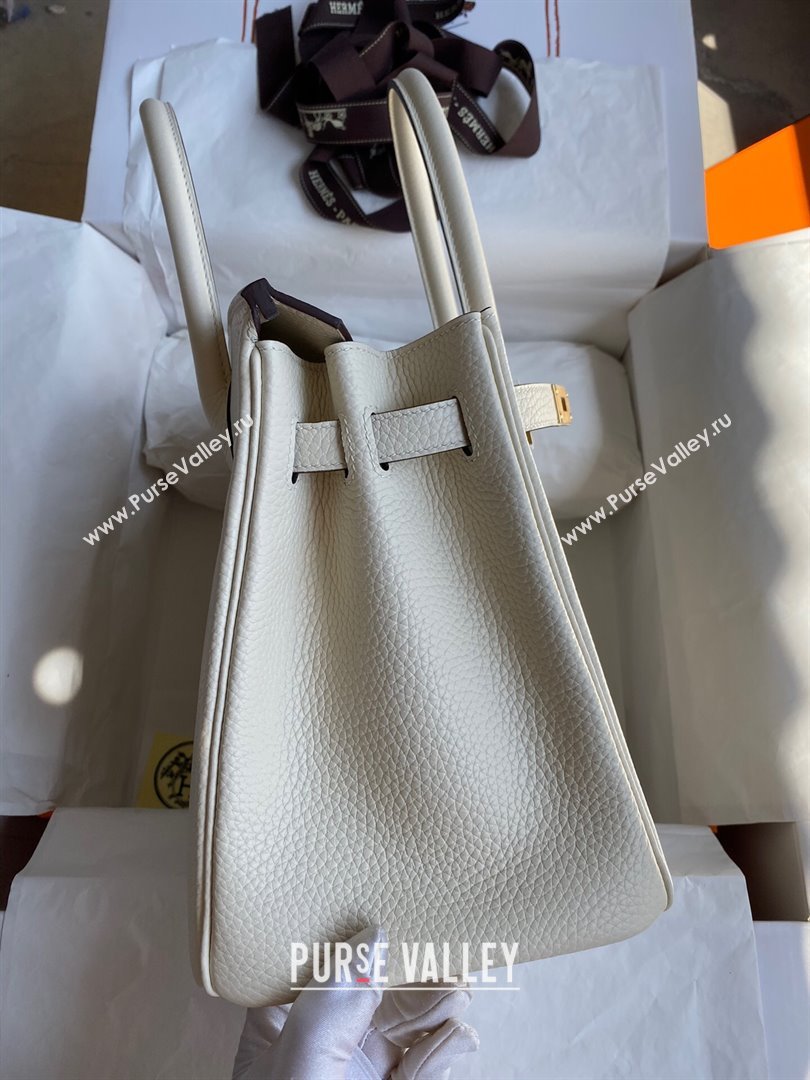 Hermes Birkin 30cm/35cm Bag in Original Togo Leather Cream White/Gold 2024 (Full Handmade) (XYA-24040923)