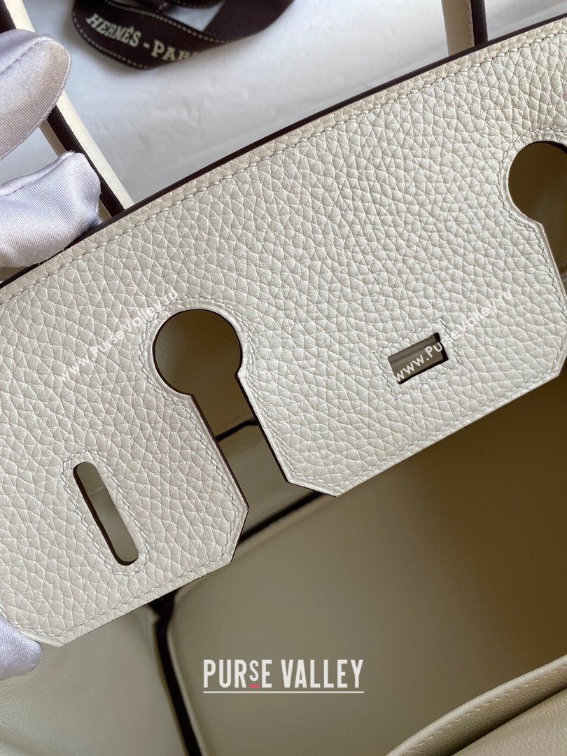 Hermes Birkin 30cm/35cm Bag in Original Togo Leather Cream White/Gold 2024 (Full Handmade) (XYA-24040923)