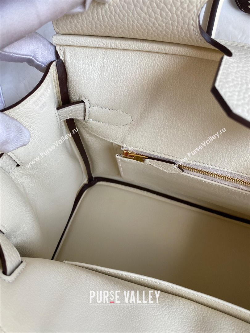 Hermes Birkin 30cm/35cm Bag in Original Togo Leather Cream White/Gold 2024 (Full Handmade) (XYA-24040923)