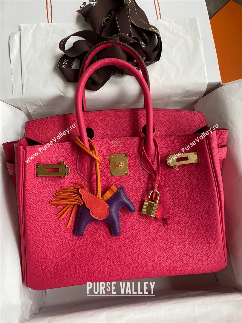 Hermes Birkin 30cm/35cm Bag in Original Togo Leather Rosy/Gold 2024 (Full Handmade) (XYA-24040927)