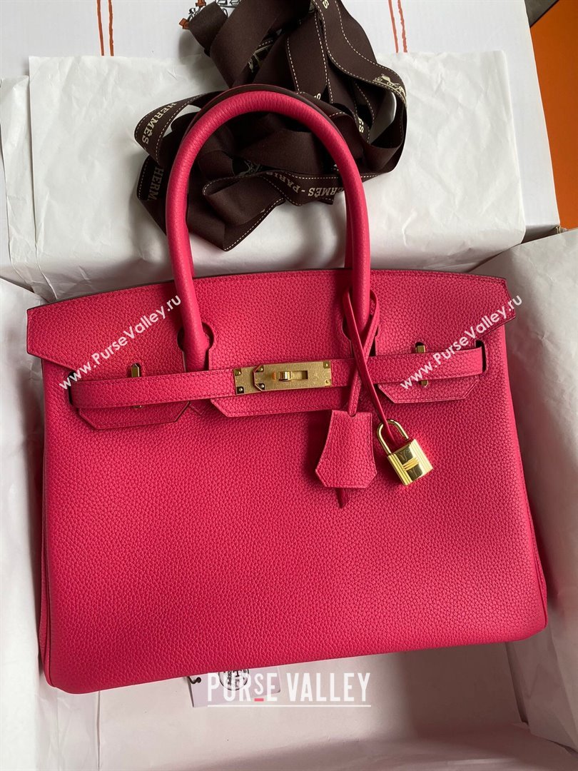 Hermes Birkin 30cm/35cm Bag in Original Togo Leather Rosy/Gold 2024 (Full Handmade) (XYA-24040927)