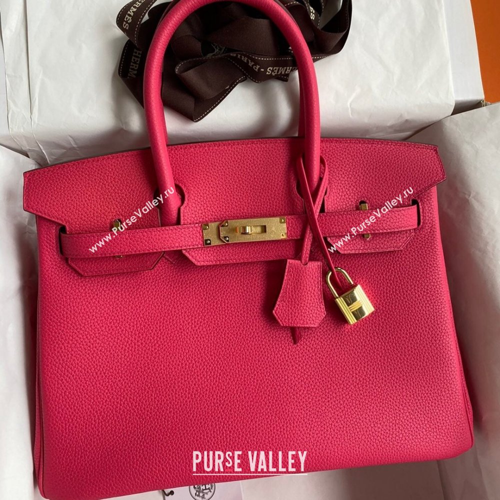 Hermes Birkin 30cm/35cm Bag in Original Togo Leather Rosy/Gold 2024 (Full Handmade) (XYA-24040927)