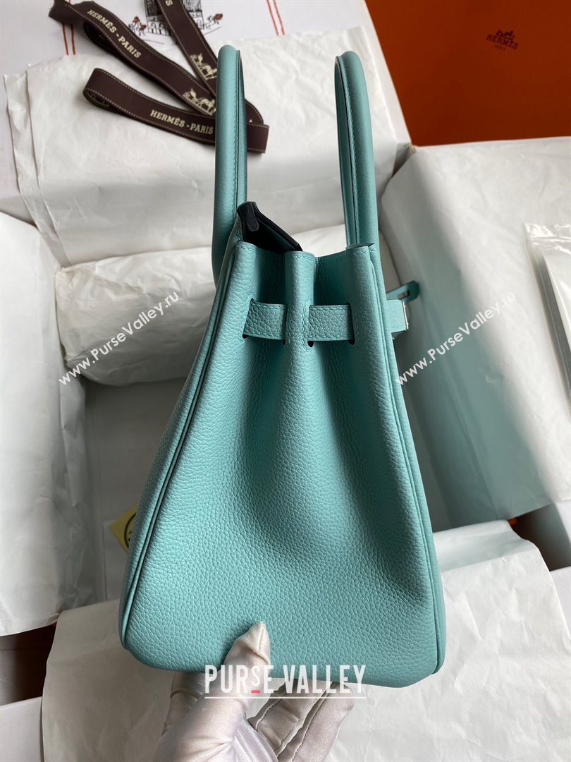 Hermes Birkin 30cm/35cm Bag in Original Togo Leather Macaron Blue/Silver 2024 (Full Handmade) (XYA-24040924)