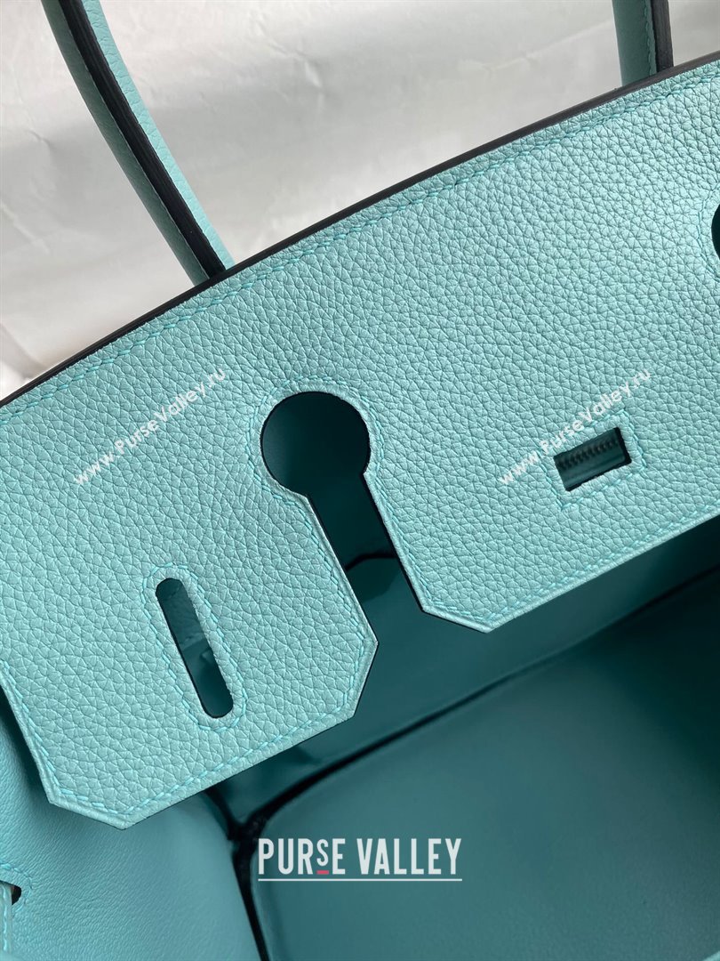 Hermes Birkin 30cm/35cm Bag in Original Togo Leather Macaron Blue/Silver 2024 (Full Handmade) (XYA-24040924)