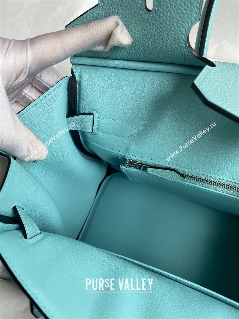 Hermes Birkin 30cm/35cm Bag in Original Togo Leather Macaron Blue/Silver 2024 (Full Handmade) (XYA-24040924)