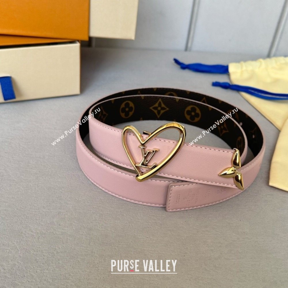 Louis Vuitton Reversible Monogram Leather Belt 3cm Pink 2024 (YANG-24072402)