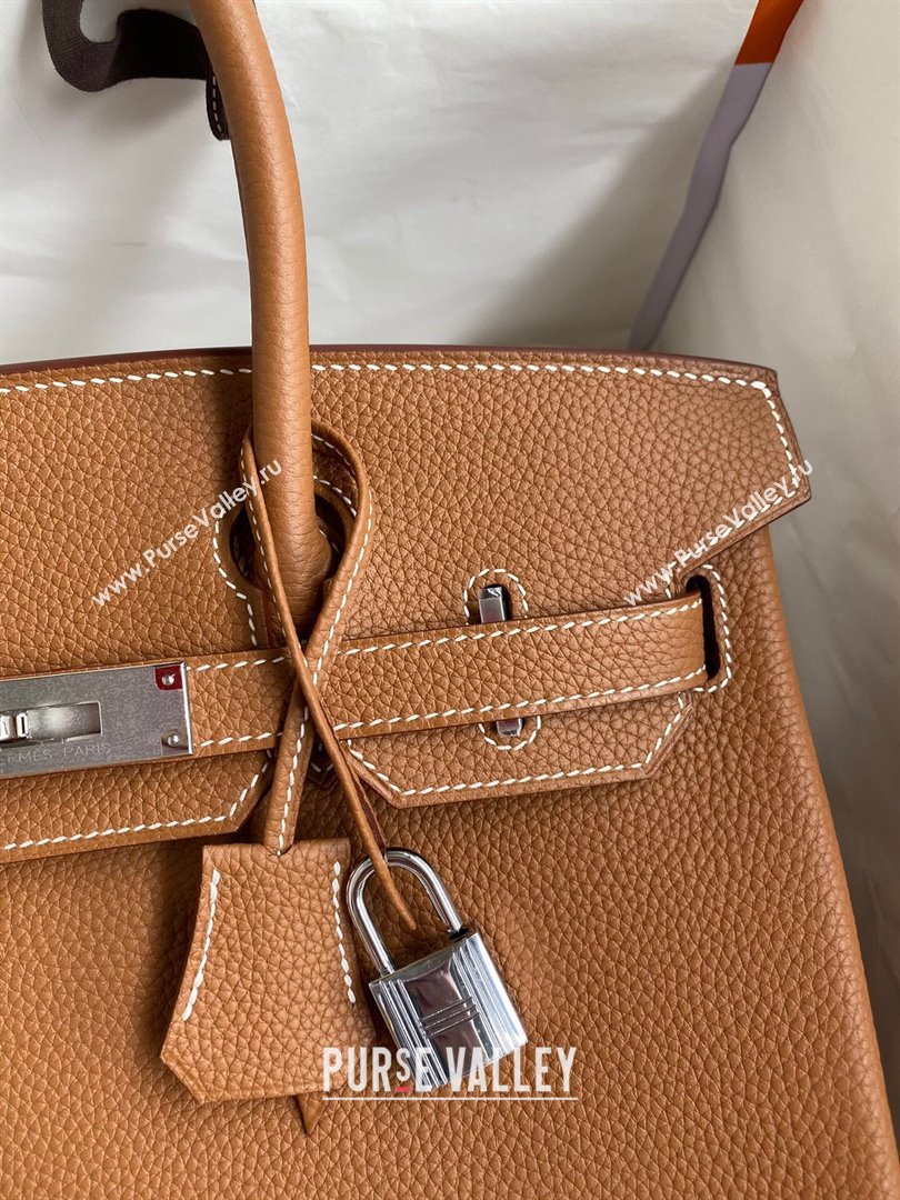 Hermes Birkin 30cm/35cm Bag in Original Togo Leather Brown/Silver 2024 (Full Handmade) (XYA-24040925)