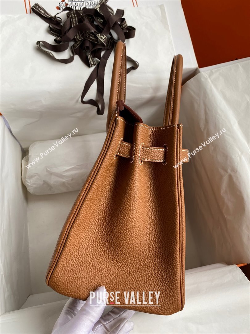 Hermes Birkin 30cm/35cm Bag in Original Togo Leather Brown/Silver 2024 (Full Handmade) (XYA-24040925)