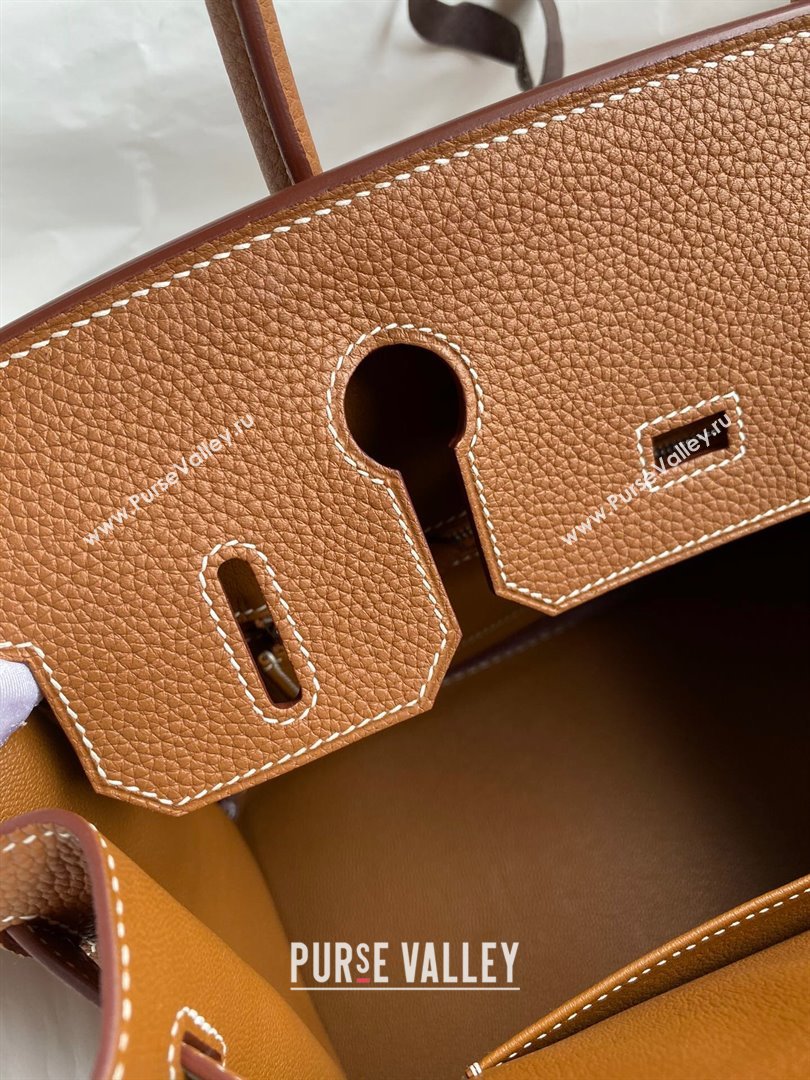 Hermes Birkin 30cm/35cm Bag in Original Togo Leather Brown/Silver 2024 (Full Handmade) (XYA-24040925)