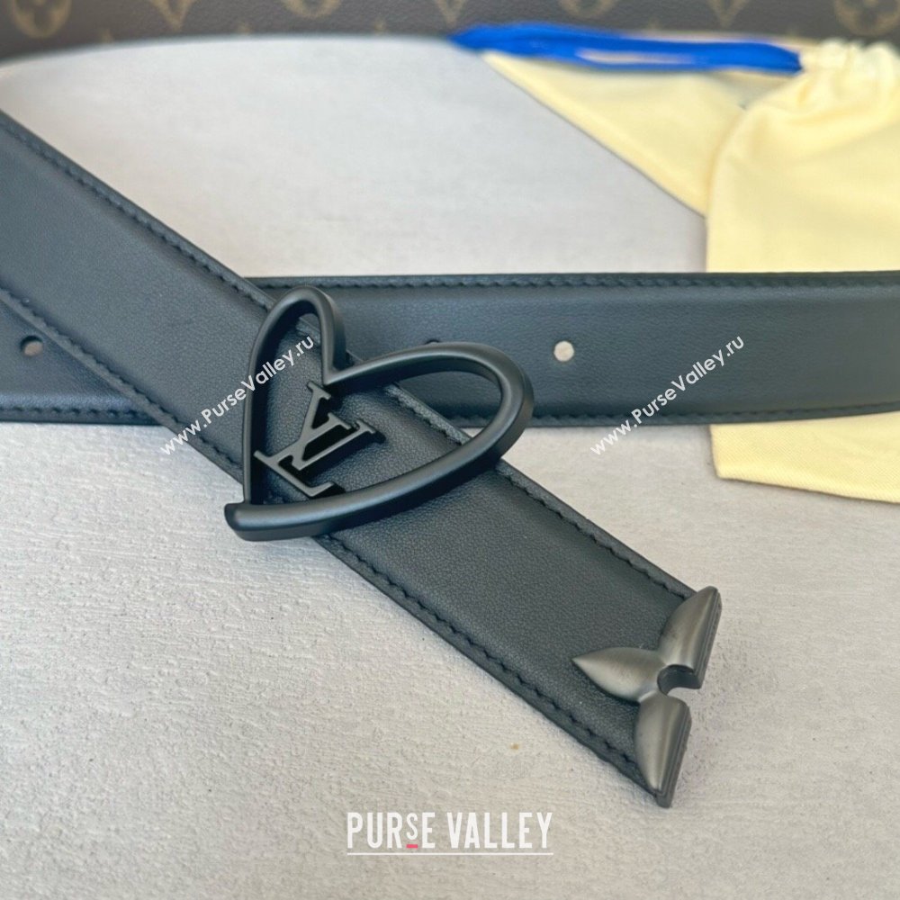 Louis Vuitton Reversible Monogram Leather Belt 3cm Black 2024 (YANG-24072403)