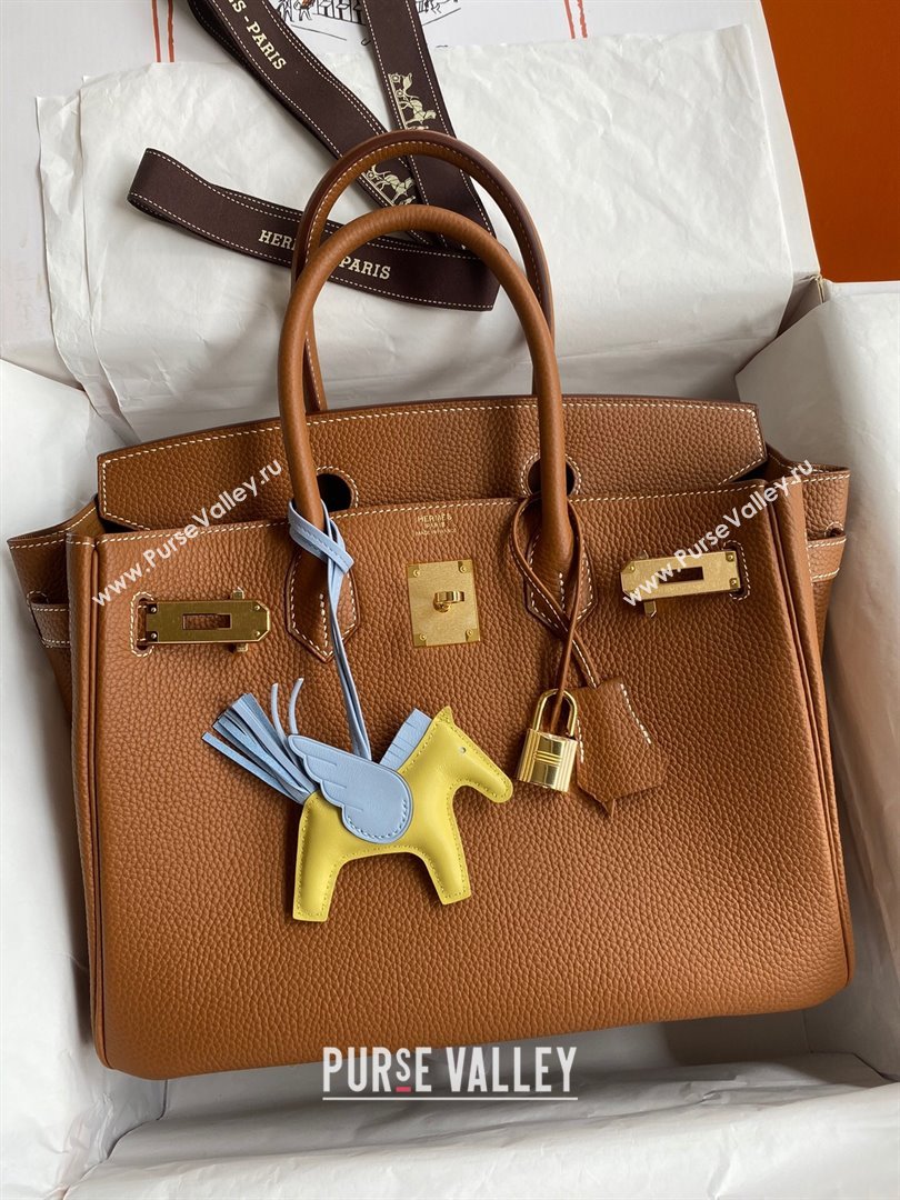 Hermes Birkin 30cm/35cm Bag in Original Togo Leather Brown/Gold 2024 (Full Handmade) (XYA-24040926)