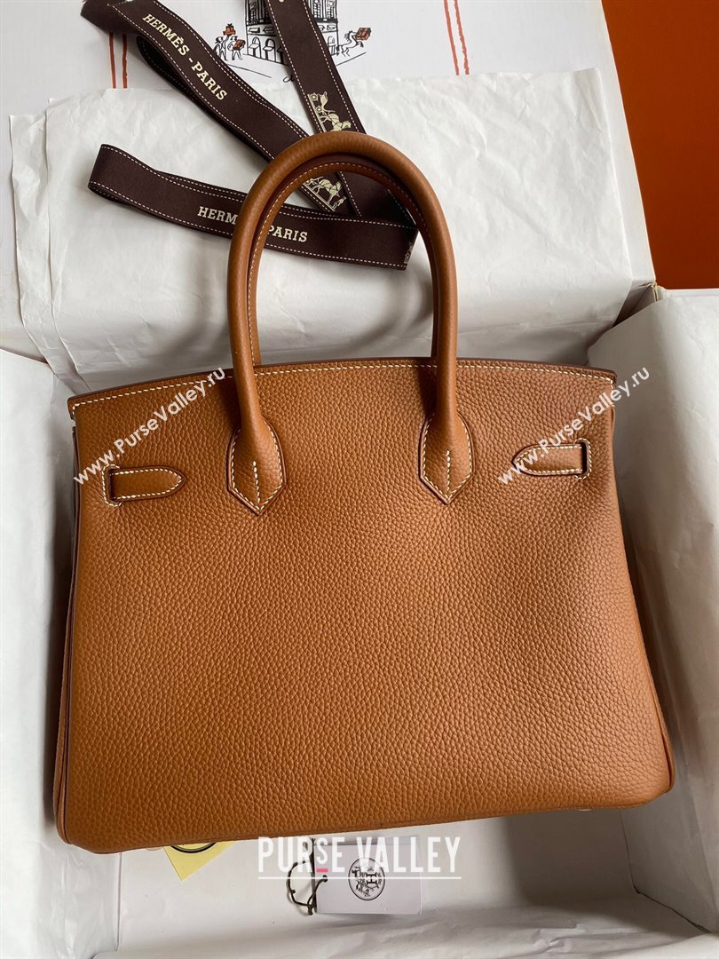 Hermes Birkin 30cm/35cm Bag in Original Togo Leather Brown/Gold 2024 (Full Handmade) (XYA-24040926)