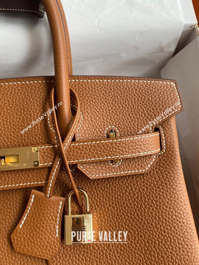 Hermes Birkin 30cm/35cm Bag in Original Togo Leather Brown/Gold 2024 (Full Handmade) (XYA-24040926)