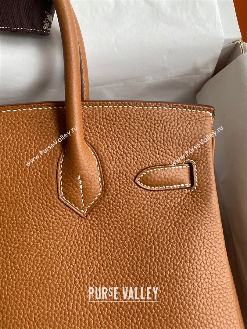Hermes Birkin 30cm/35cm Bag in Original Togo Leather Brown/Gold 2024 (Full Handmade) (XYA-24040926)