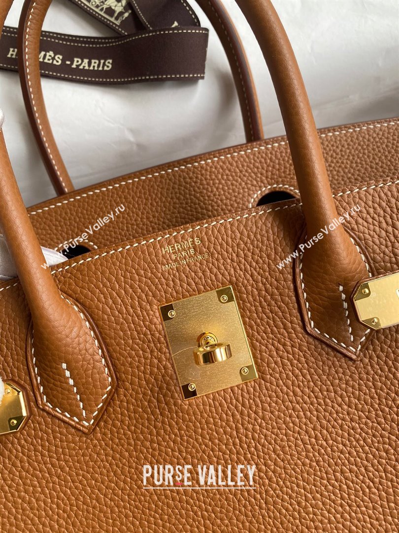 Hermes Birkin 30cm/35cm Bag in Original Togo Leather Brown/Gold 2024 (Full Handmade) (XYA-24040926)
