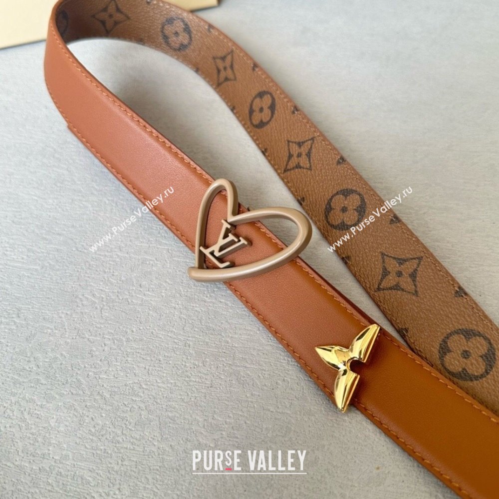 Louis Vuitton Reversible Monogram Leather Belt 3cm Brown 01 2024 (YANG-24072404)