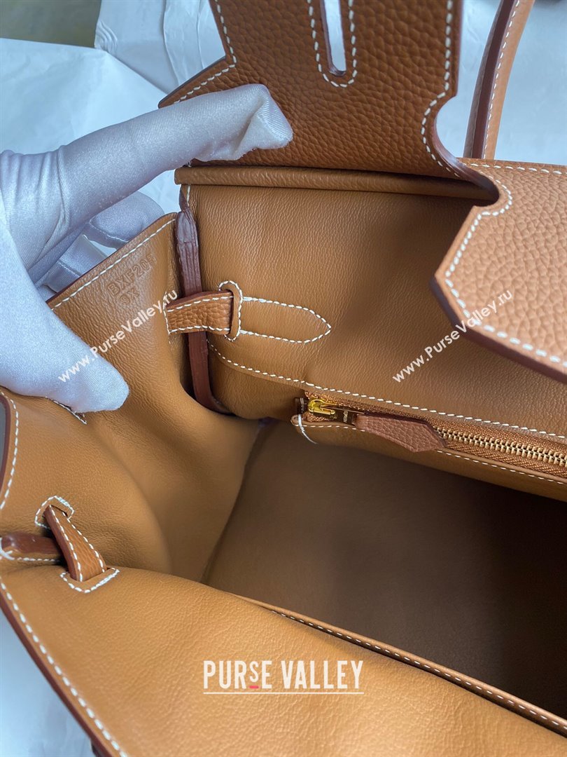 Hermes Birkin 30cm/35cm Bag in Original Togo Leather Brown/Gold 2024 (Full Handmade) (XYA-24040926)