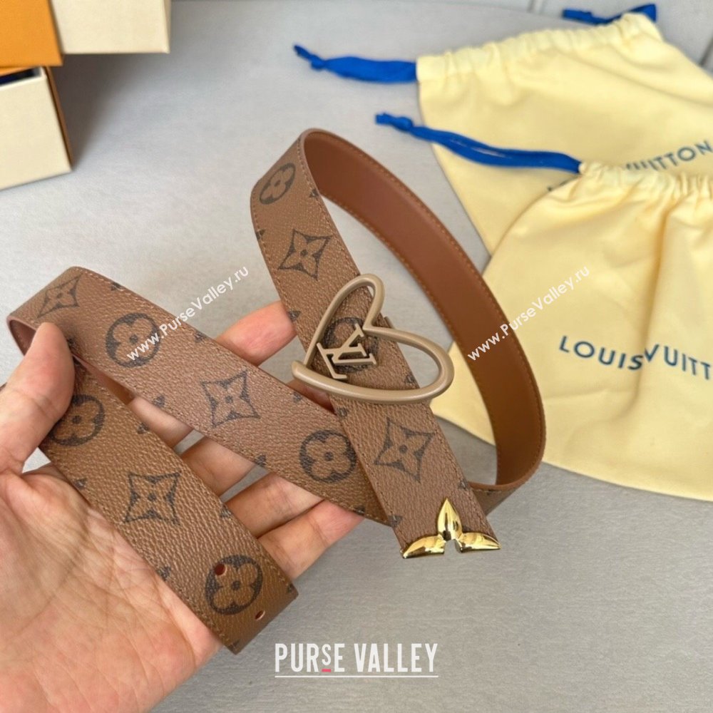 Louis Vuitton Reversible Monogram Leather Belt 3cm Brown 01 2024 (YANG-24072404)