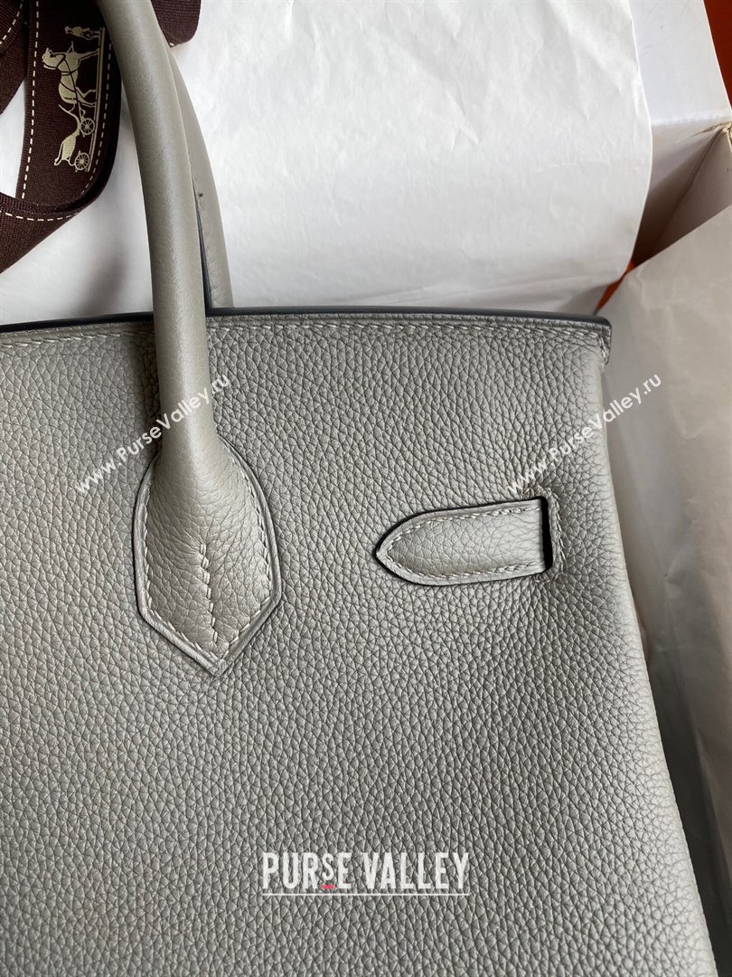 Hermes Birkin 30cm/35cm Bag in Original Togo Leather Cumulonimbus Grey/Gold 2024 (Full Handmade) (XYA-24040928)