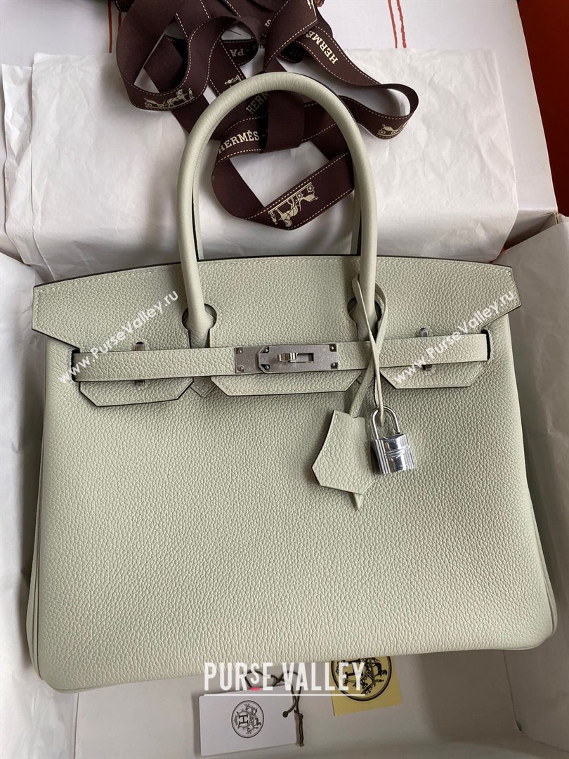 Hermes Birkin 30cm/35cm Bag in Original Togo Leather Crystal Grey/Silver 2024 (Full Handmade) (XYA-24040929)