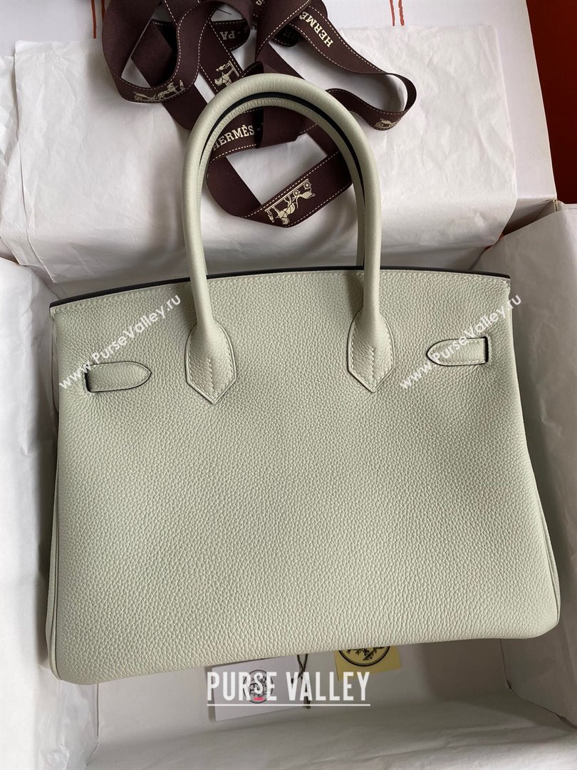 Hermes Birkin 30cm/35cm Bag in Original Togo Leather Crystal Grey/Silver 2024 (Full Handmade) (XYA-24040929)