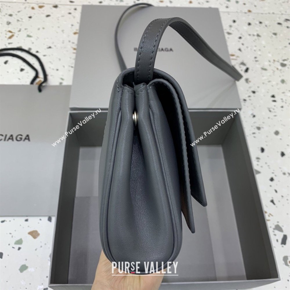 Balenciaga Bel Air Clutch Bag in Lambskin Leather Grey 2026 843943 (JM-260403044)