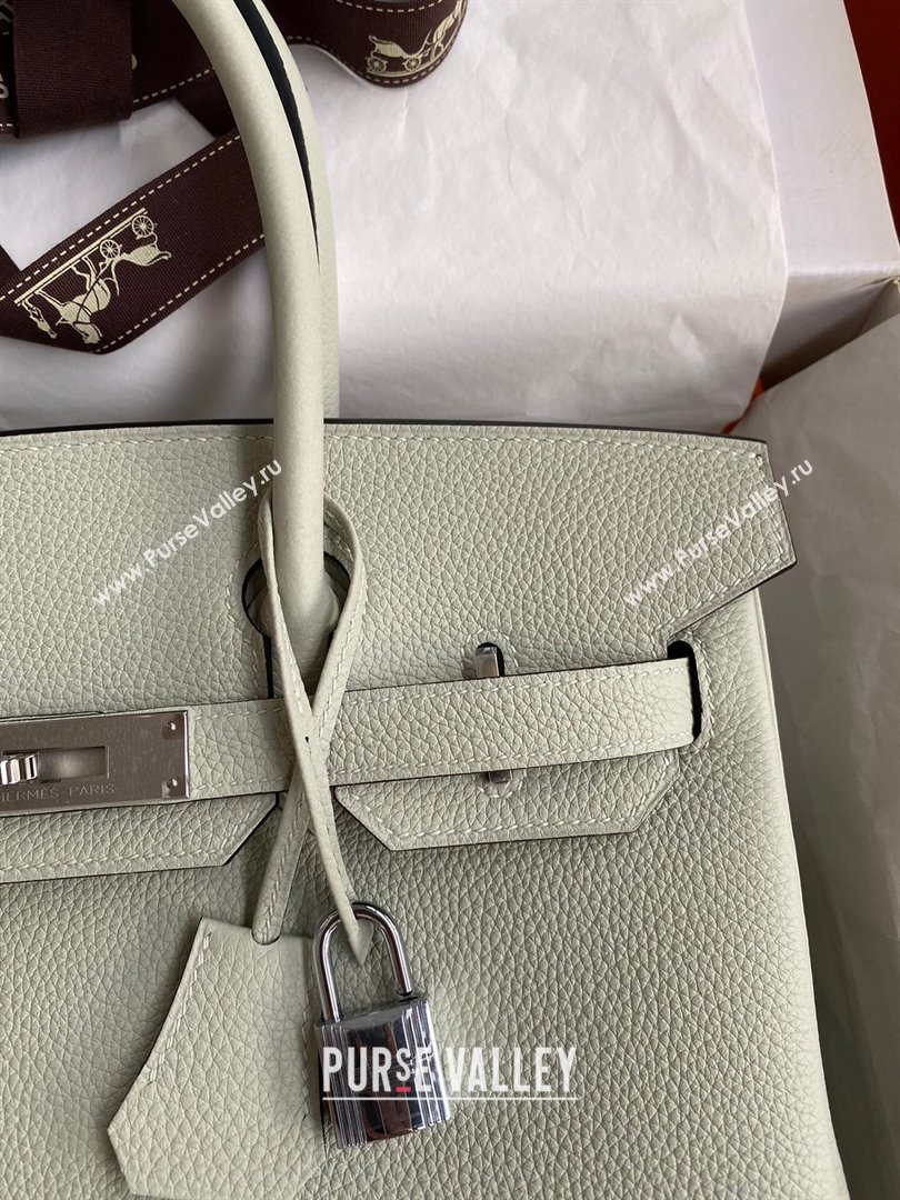 Hermes Birkin 30cm/35cm Bag in Original Togo Leather Crystal Grey/Silver 2024 (Full Handmade) (XYA-24040929)