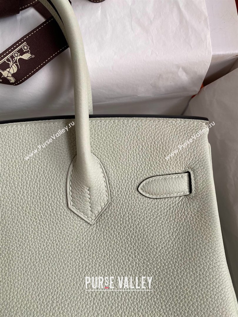 Hermes Birkin 30cm/35cm Bag in Original Togo Leather Crystal Grey/Silver 2024 (Full Handmade) (XYA-24040929)