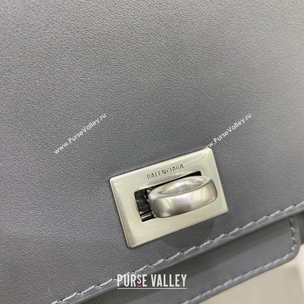 Balenciaga Bel Air Clutch Bag in Lambskin Leather Grey 2026 843943 (JM-260403044)