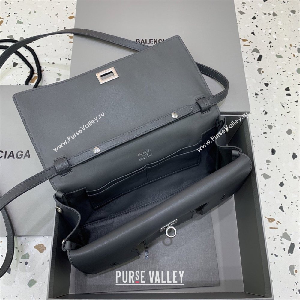 Balenciaga Bel Air Clutch Bag in Lambskin Leather Grey 2026 843943 (JM-260403044)