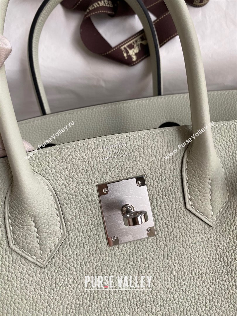 Hermes Birkin 30cm/35cm Bag in Original Togo Leather Crystal Grey/Silver 2024 (Full Handmade) (XYA-24040929)