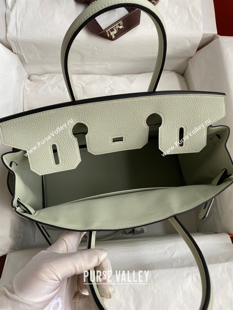 Hermes Birkin 30cm/35cm Bag in Original Togo Leather Crystal Grey/Silver 2024 (Full Handmade) (XYA-24040929)