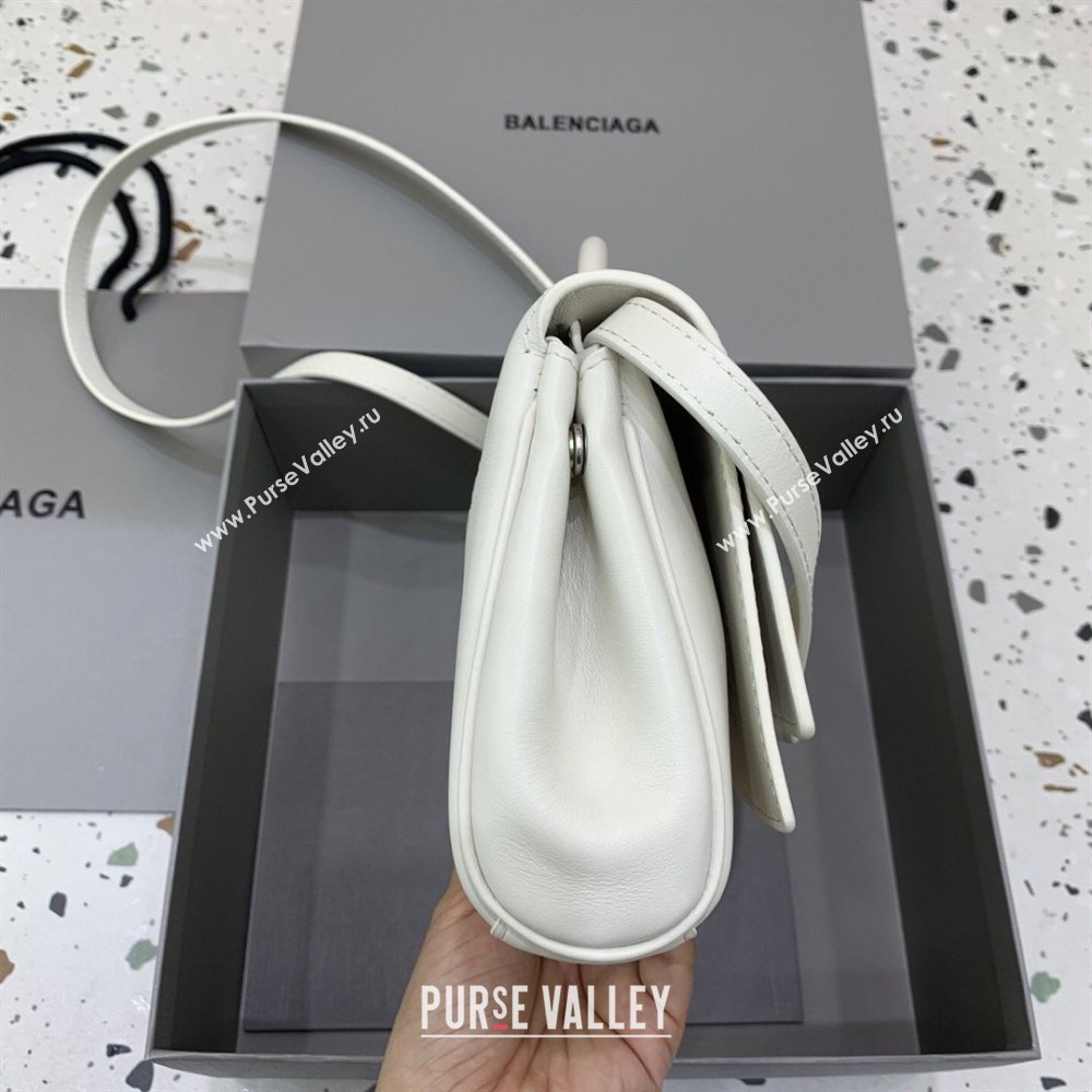 Balenciaga Bel Air Clutch Bag in Lambskin Leather White 2026 843943 (JM-260403045)