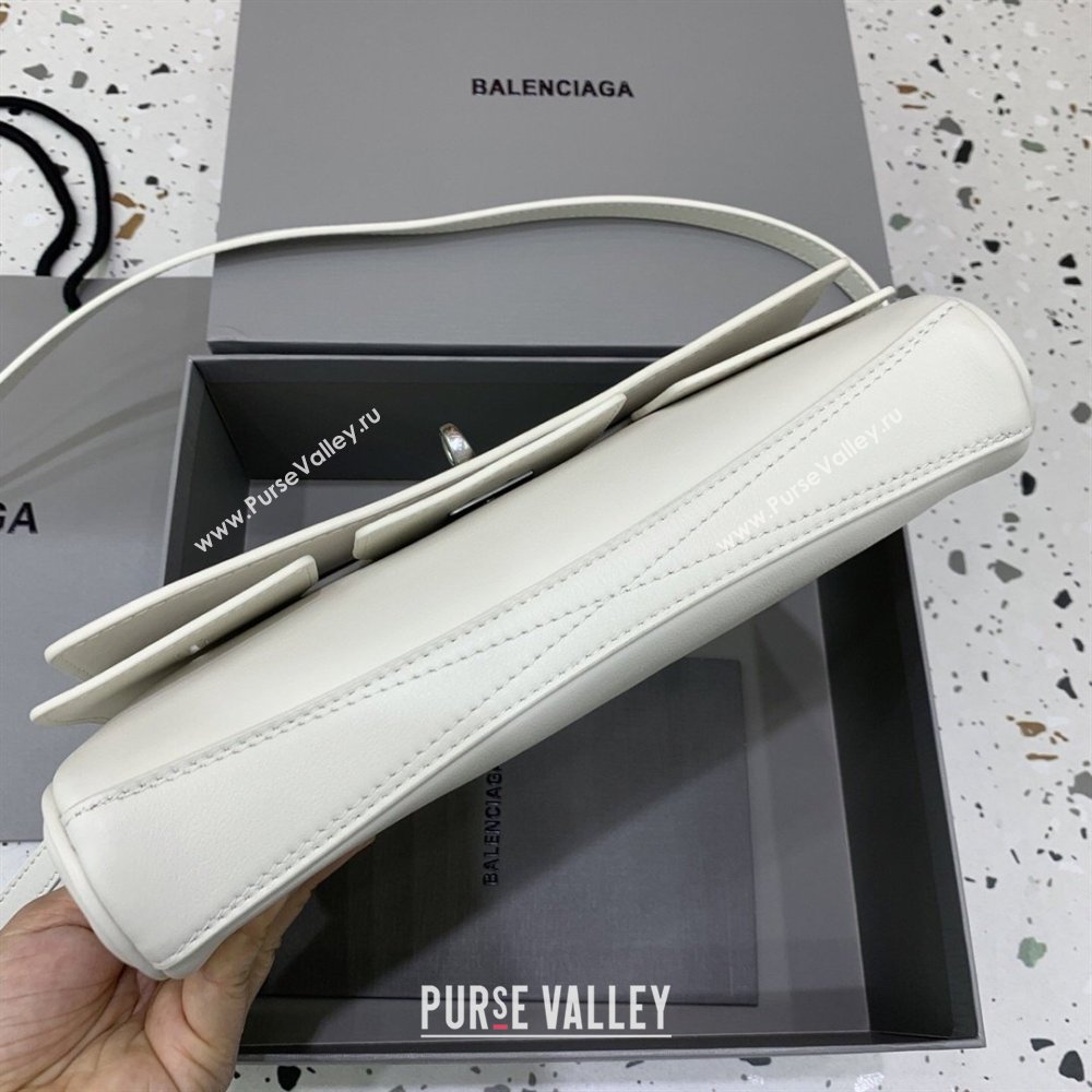 Balenciaga Bel Air Clutch Bag in Lambskin Leather White 2026 843943 (JM-260403045)
