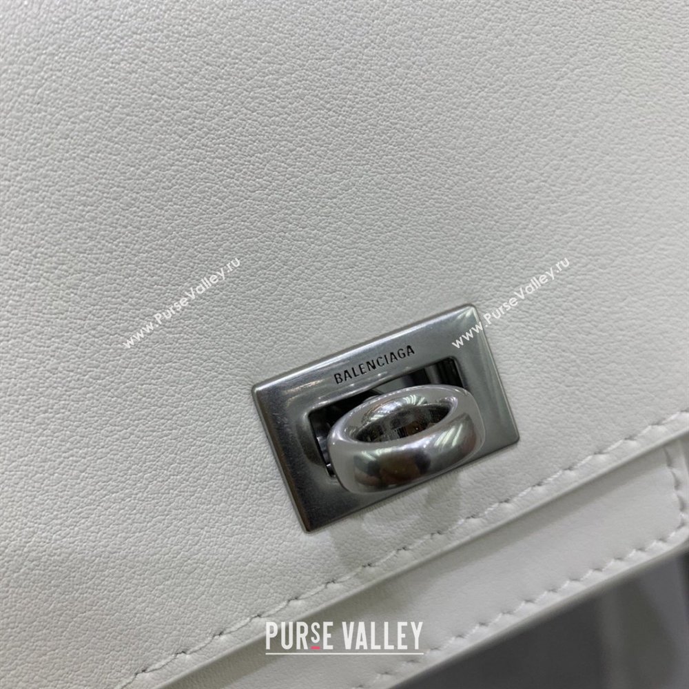 Balenciaga Bel Air Clutch Bag in Lambskin Leather White 2026 843943 (JM-260403045)