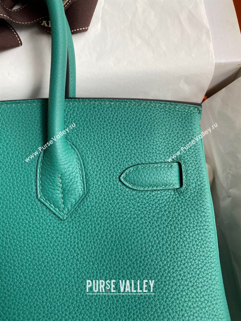 Hermes Birkin 30cm/35cm Bag in Original Togo Leather Peacock Green/Silver 2024 (Full Handmade) (XYA-24040930)