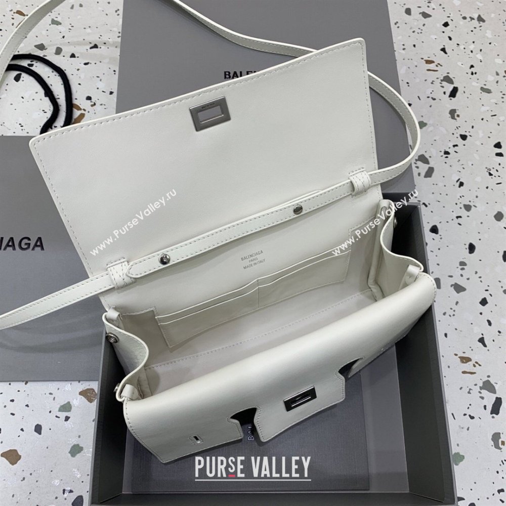 Balenciaga Bel Air Clutch Bag in Lambskin Leather White 2026 843943 (JM-260403045)