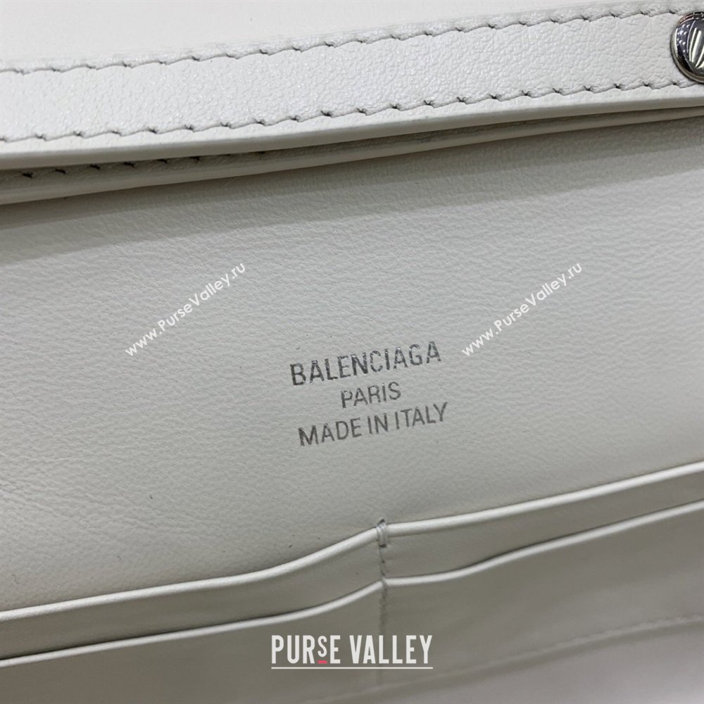 Balenciaga Bel Air Clutch Bag in Lambskin Leather White 2026 843943 (JM-260403045)