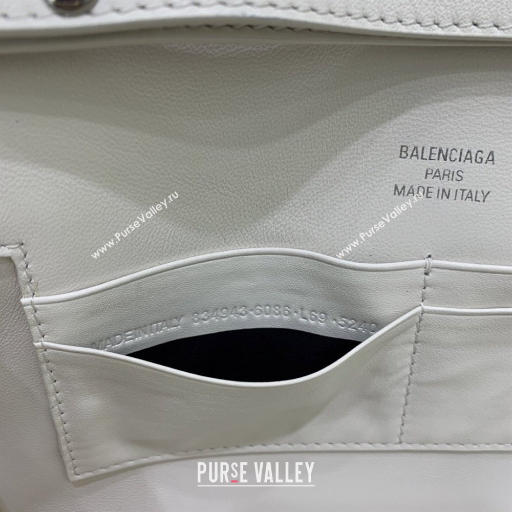 Balenciaga Bel Air Clutch Bag in Lambskin Leather White 2026 843943 (JM-260403045)