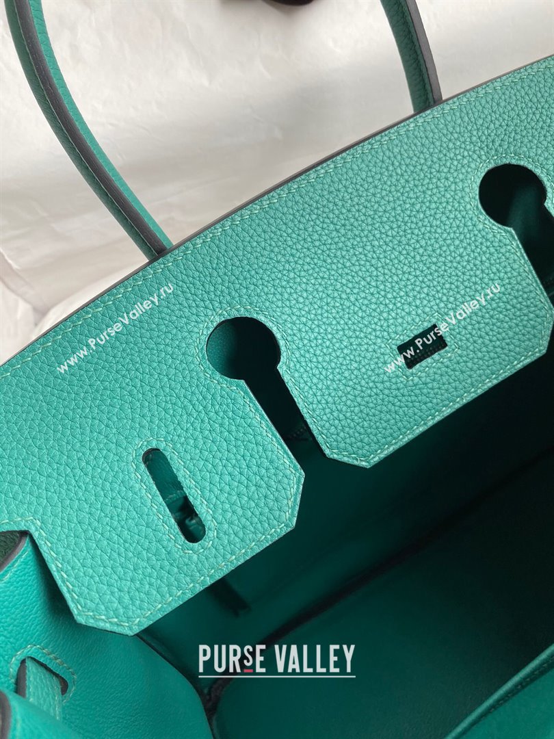 Hermes Birkin 30cm/35cm Bag in Original Togo Leather Peacock Green/Silver 2024 (Full Handmade) (XYA-24040930)