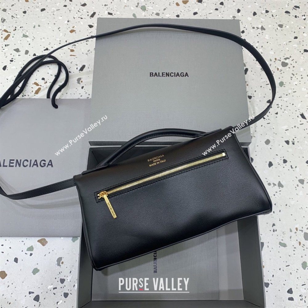 Balenciaga Bel Air Clutch Bag in Lambskin Leather Black/Gold 2026 843943 (JM-260403046)