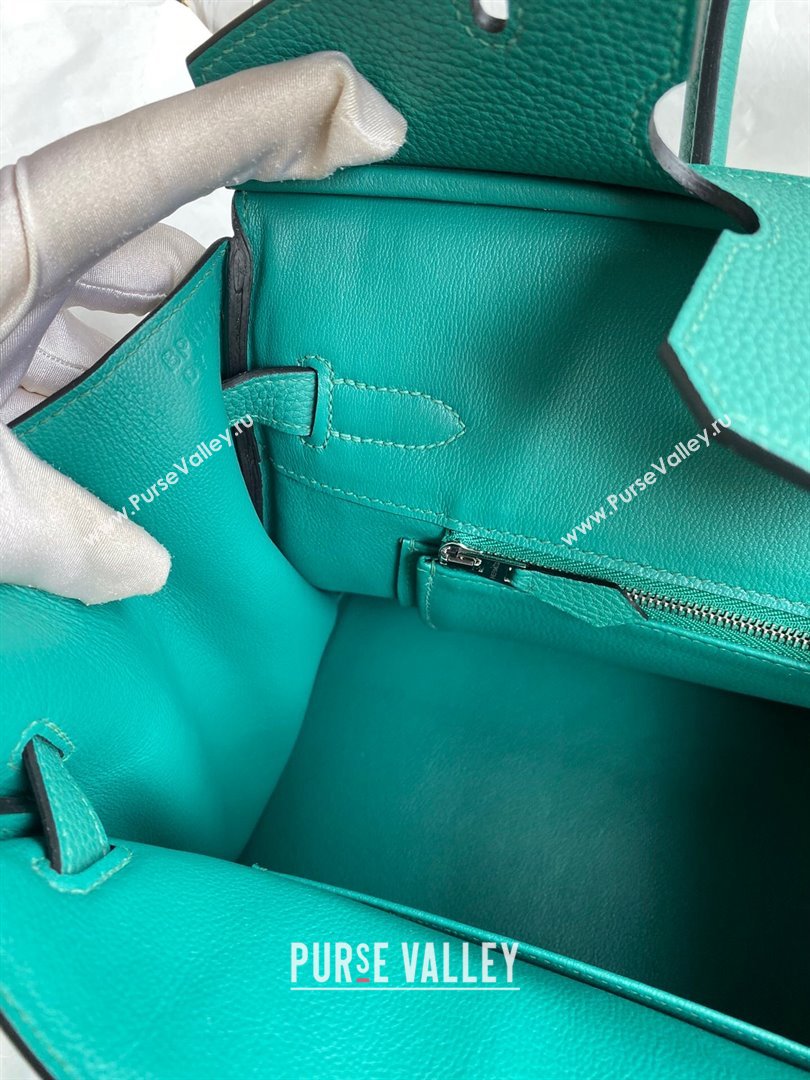 Hermes Birkin 30cm/35cm Bag in Original Togo Leather Peacock Green/Silver 2024 (Full Handmade) (XYA-24040930)