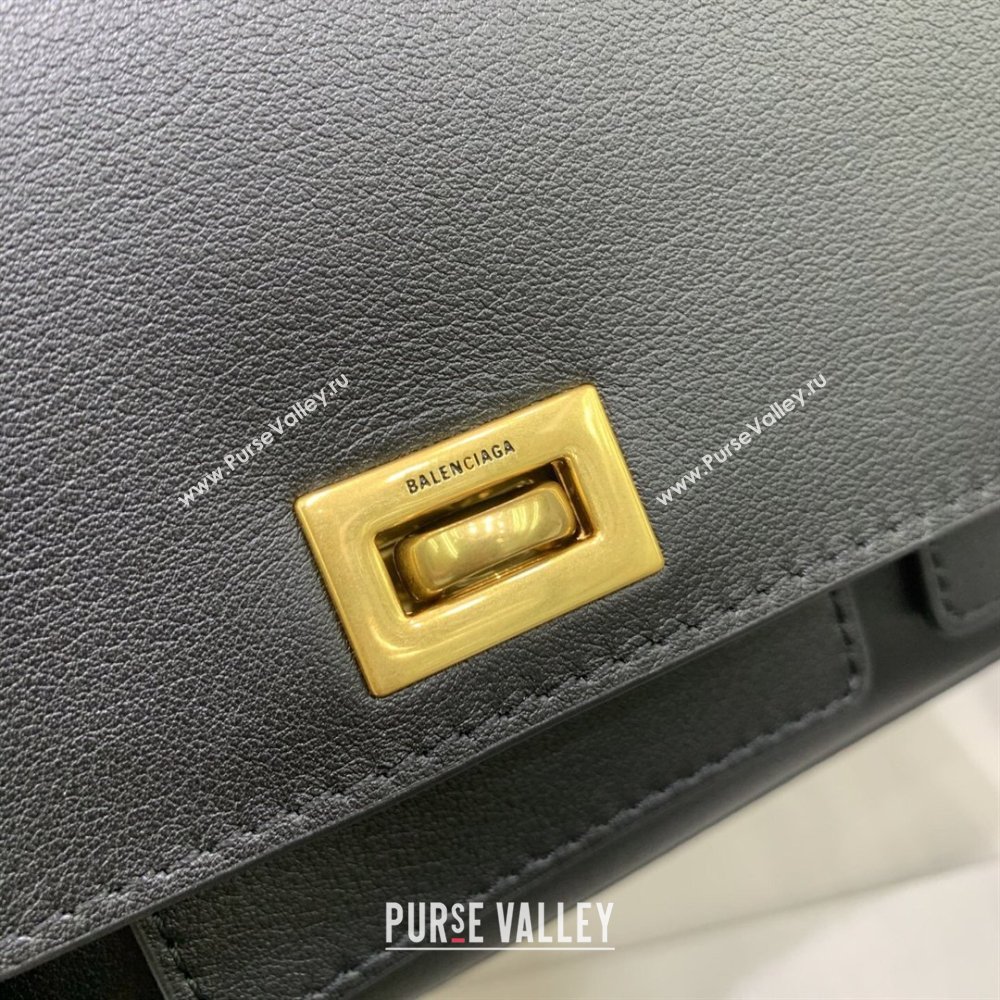 Balenciaga Bel Air Clutch Bag in Lambskin Leather Black/Gold 2026 843943 (JM-260403046)