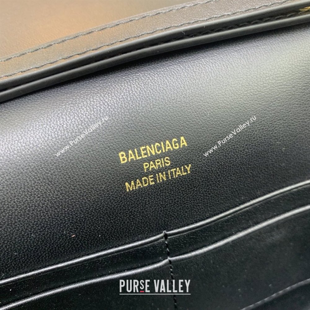 Balenciaga Bel Air Clutch Bag in Lambskin Leather Black/Gold 2026 843943 (JM-260403046)