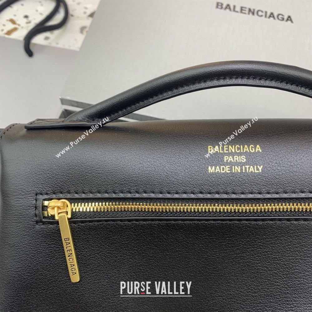 Balenciaga Bel Air Clutch Bag in Lambskin Leather Black/Gold 2026 843943 (JM-260403046)