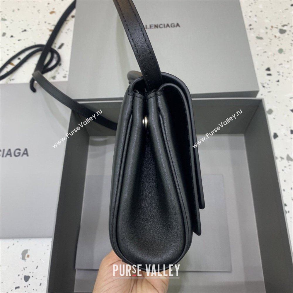 Balenciaga Bel Air Clutch Bag in Lambskin Leather Black/Silver 2026 843943 (JM-260403047)